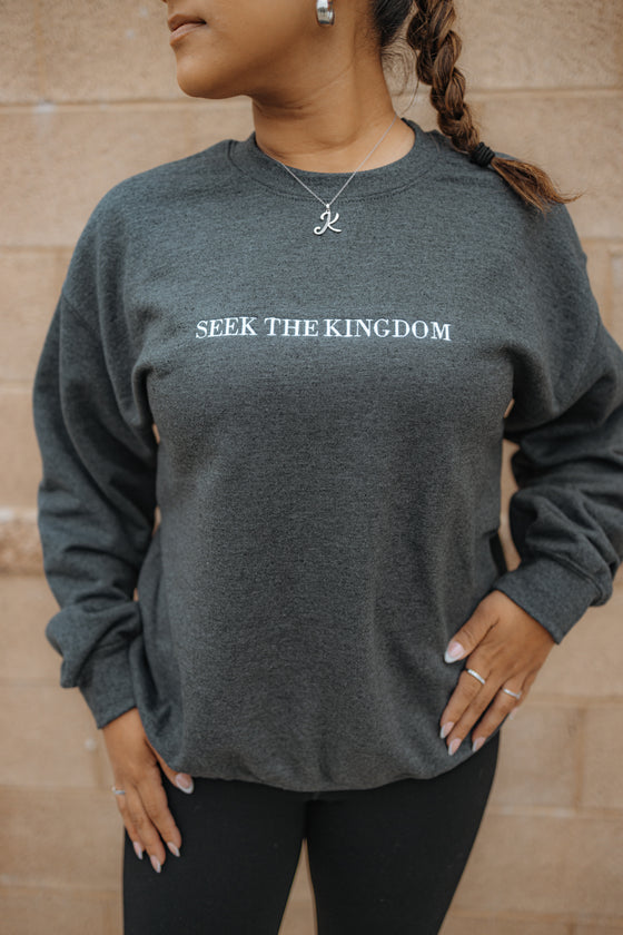 Seek the Kingdom Gray Crewneck Sweater