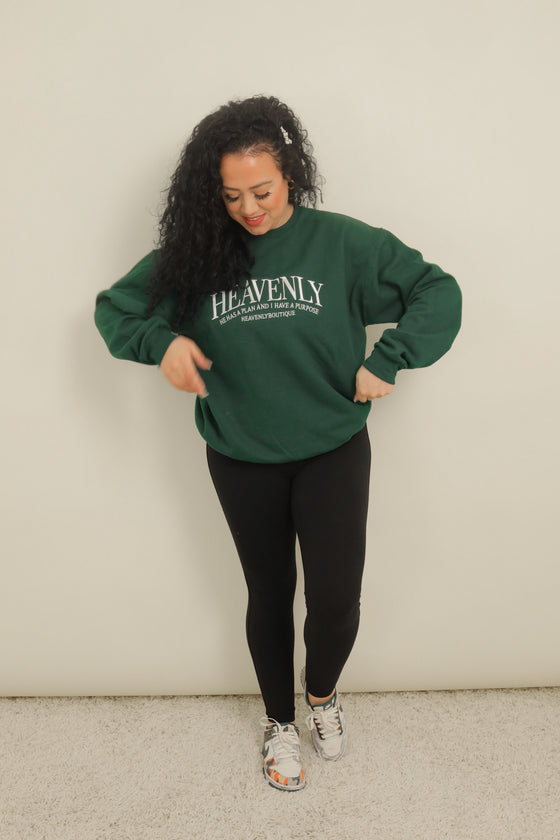 Heavenly Forest Green Crewneck Sweater