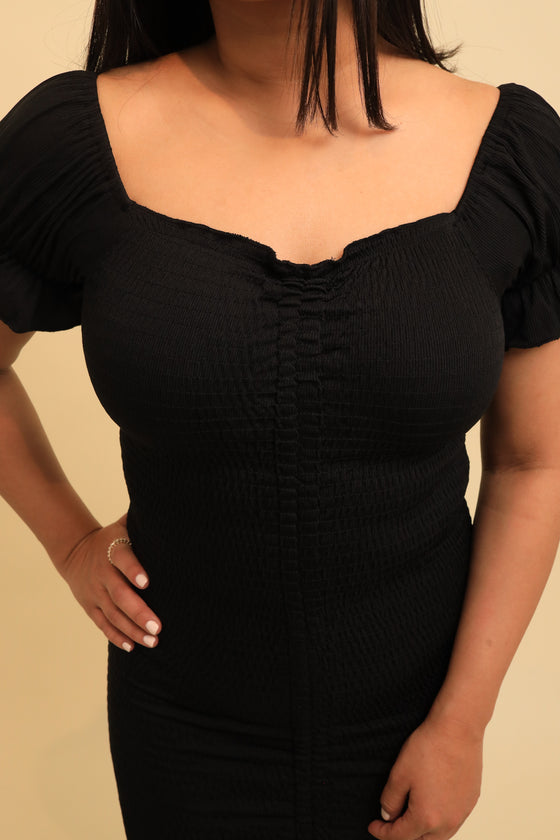 THE RUCHED DRESS BLACK